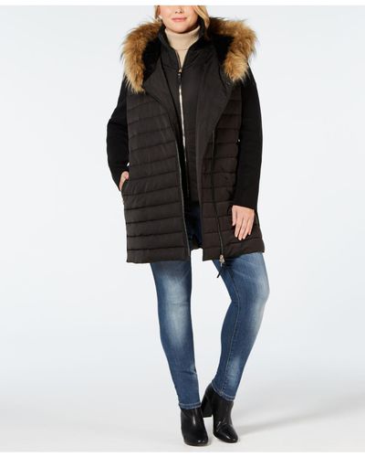 performance faux fur quilted walker jacket