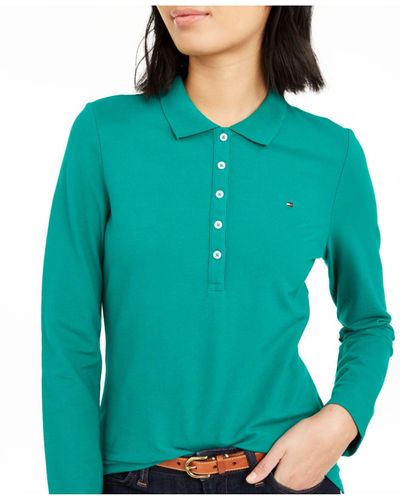 tommy hilfiger long sleeve polo womens