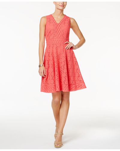macy's pink lace dress