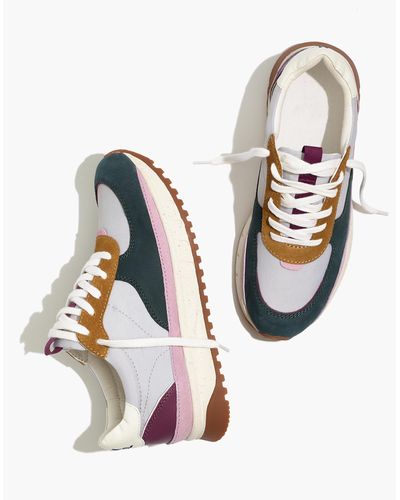kickoff trainer sneakers in leather and recycled nylon