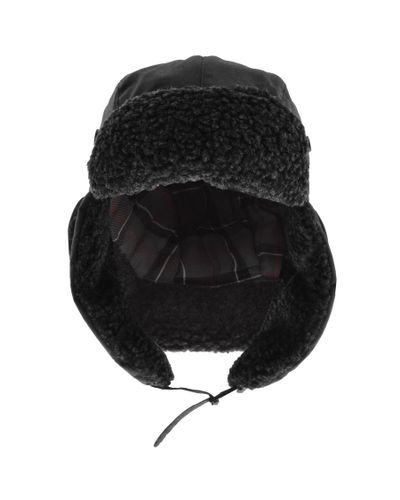 Barbour Fleece Lined Trapper Hat Black for Men - Lyst