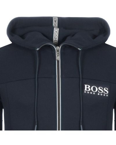 BOSS Athleisure Cotton Boss Green Saggy Full Zip Hoodie Navy in Blue for  Men - Lyst