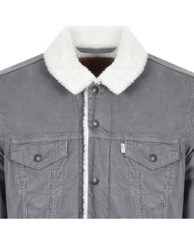 levi's men's corduroy sherpa hooded trucker jacket