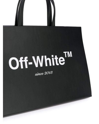 Off-White c/o Virgil Abloh Leather Off-white Logo Box Bag in Black for