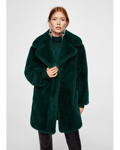 lapel faux shearling coat