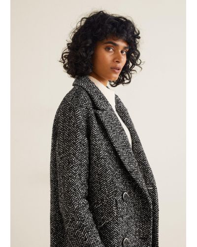 mango herringbone coat