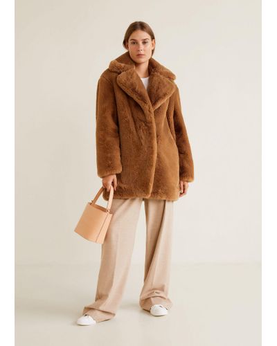 mango fake fur coat