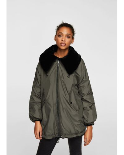 mango black fur jacket