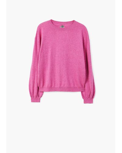 Mango Cotton Sweater in Pink - Lyst