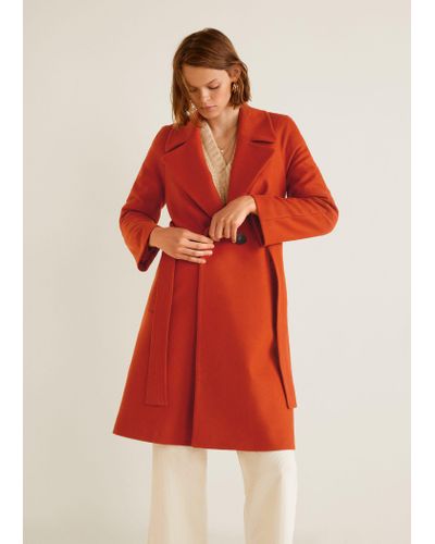 mango red wool coat