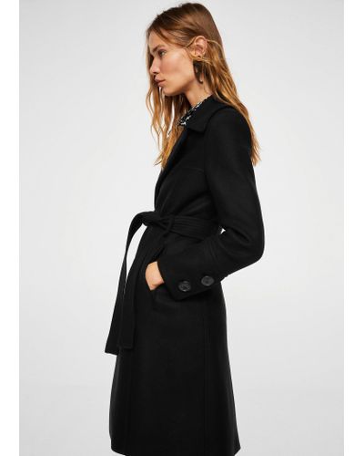 mango wool belted coat