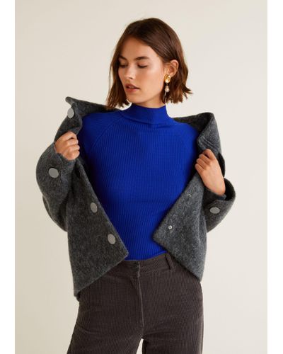 mango buttoned wool jacket