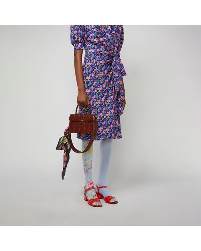 marc jacobs the downtown croc embossed leather shoulder bolsa