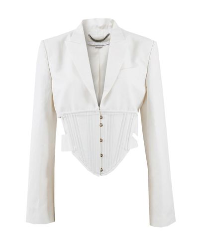 Stella McCartney Synthetic Abigail Corset Jacket in Cream (White) - Lyst