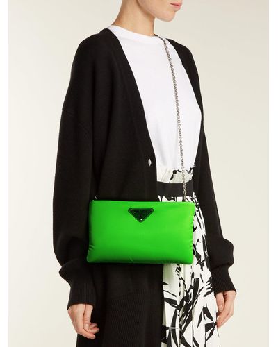 prada green clutch