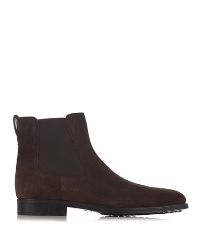 Tod's Tronchetto Suede Chelsea Boots in Brown for Men | Lyst