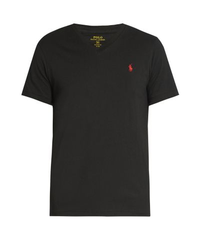Polo Ralph Lauren V-neck Cotton T-shirt in Black for Men | Lyst Canada