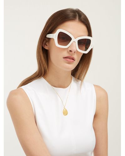Celine Butterfly Acetate Sunglasses in White | Lyst