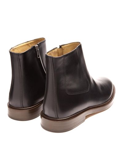 A.P.C. Leonard Leather Ankle Boots in Black for Men - Lyst