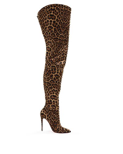 Christian Louboutin Satin Metrolisse 100 Leopard Print Over The ... Christian Louboutin Satin Metrolisse 100 Leopard Print Over The ...