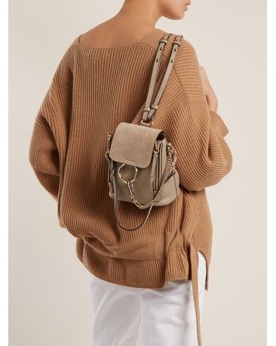 mini faye leather & suede backpack