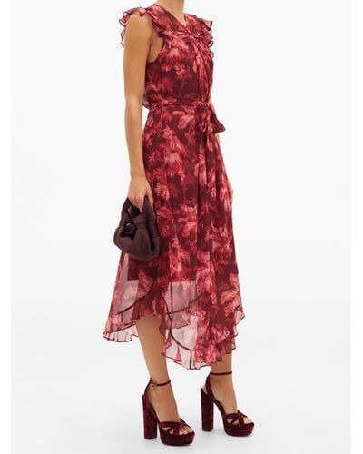 Aquazzura Sundance 140 Panelled Velvet Platform Sandals In Burgundy Red Lyst