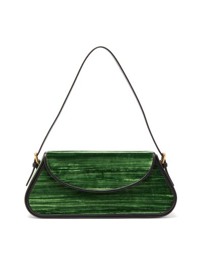 BY FAR Uma Crushed Velvet Handbag in Green - Lyst