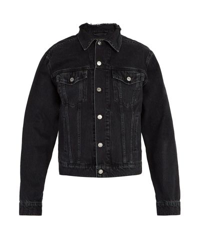 distressed dark denim jacket