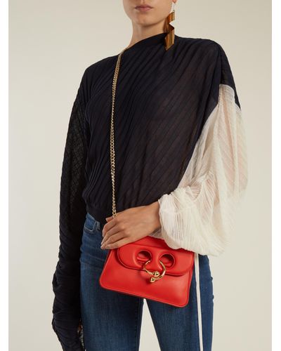 JW Anderson Pierce Mini Leather Cross-body Bag in Red | Lyst