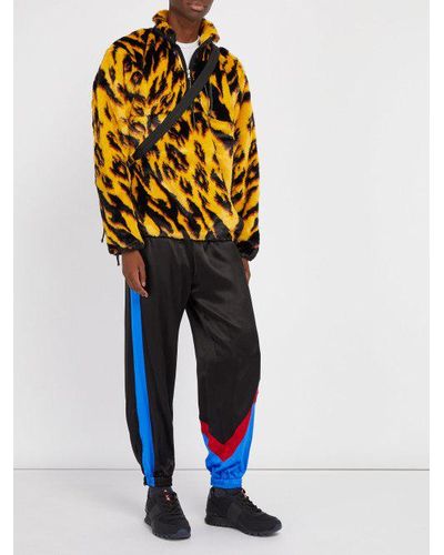 aries faux fur half zip pullover jacket