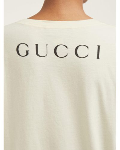 Gucci Billy Idol Printed Cotton T Shirt in White | Lyst