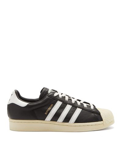 adidas Superstar Vintage Leather Trainers in Black for Men - Lyst
