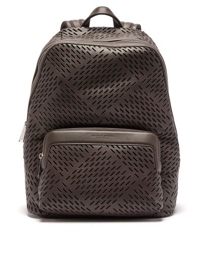 Bottega Veneta Zaino Perforated-leather Backpack in Brown (Black) for Men |  Lyst