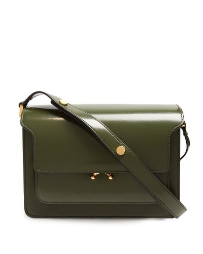 Marni Trunk Medium Leather Shoulder Bag in Green | Lyst