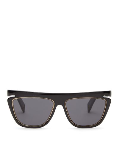 Fendi Logo Embossed Flat Top Optyl Sunglasses In Black Lyst