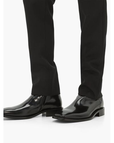 Balenciaga Square-toe Leather Boots in Black for Men - Lyst