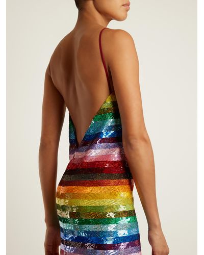 Ashish Rainbow-striped Sequin ...
