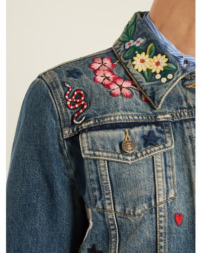 gucci flower denim jacket