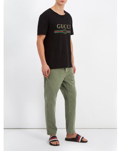 gucci web slides mens