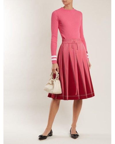 prada bow logo pointed toe flat