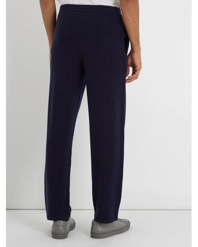 Allude Drawstring-waist Cashmere Track Pants in Navy (Blue) for Men - Lyst