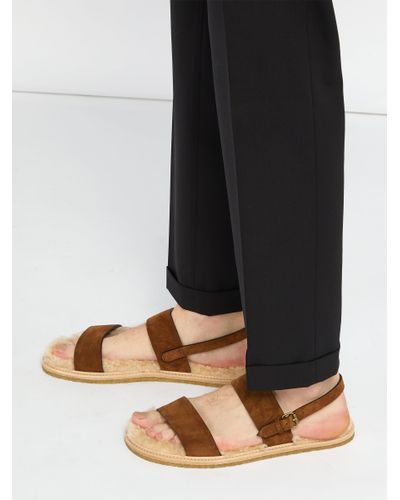 saint laurent culver nu pieds suede sandals