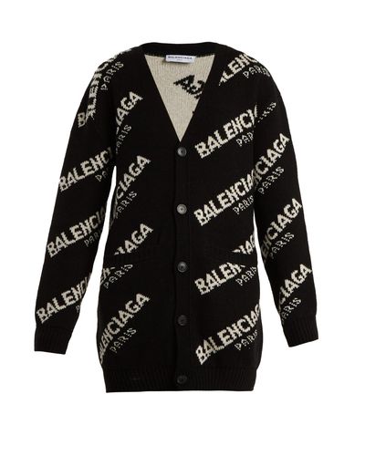 balenciaga cardigan black