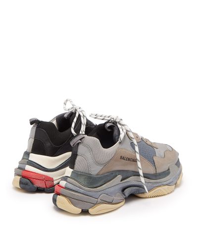 Balenciaga Leather Triple S Split Colourway Low Top Trainers for Men - Lyst