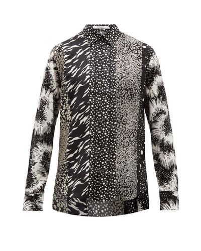 Givenchy Silk Multi Pattern Shirt in Black for Men - Lyst