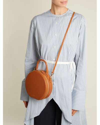 mansur gavriel leather circle crossbody bolsa