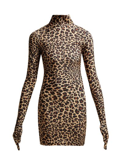 cheetah dress with gloves