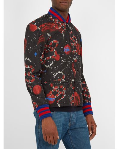 Gucci Synthetic Space Snake-print Detachable-hood Jacket in Black for Men -  Lyst