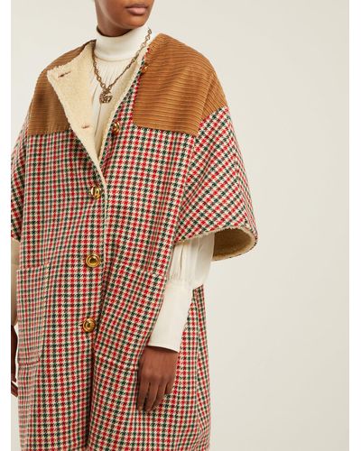 houndstooth cape coat