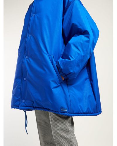 Balenciaga New Cocoon Padded Coach Jacket in Blue - Lyst